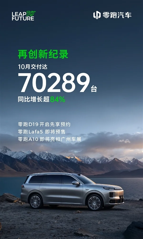 10月车企交付数据进行汇总：零跑交付量突破7万，小米和小鹏交付量超4万