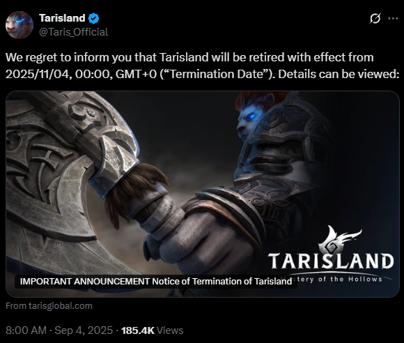 对标《魔兽世界》的腾讯游戏《塔瑞斯世界》国际服今日停服，距上线仅一年时间