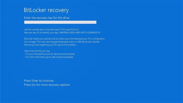 Windows10/11存在Bug：误触即触发BitLocker加密恢复模式，数据面临丢失风险