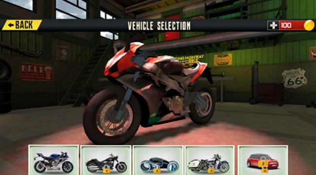 公路疯狂摩托游戏