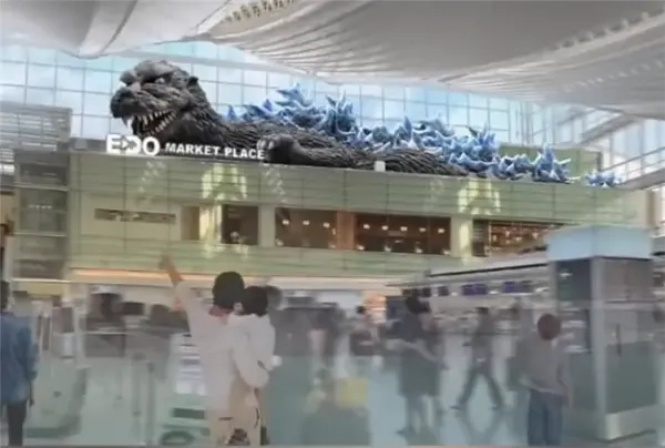 高达9米的世界最大室内哥斯拉模型，即将在日本机场登场亮相