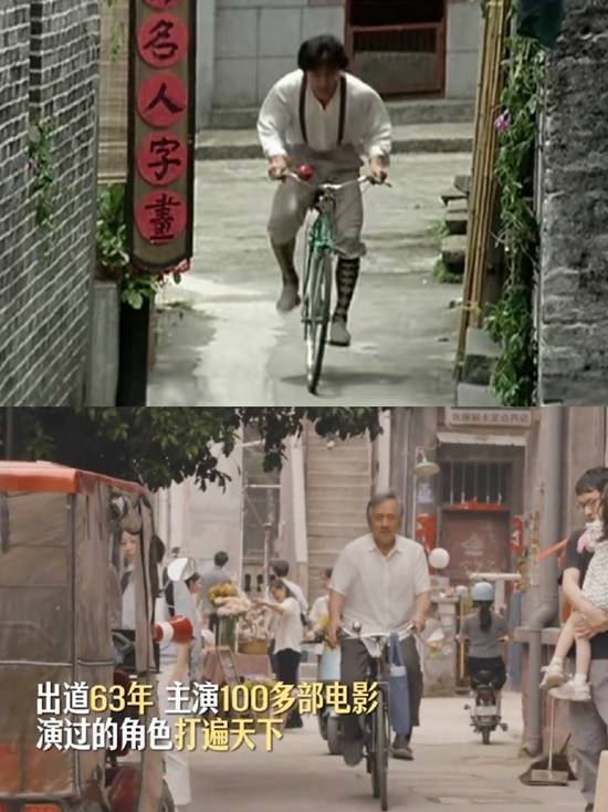71岁成龙骑单车模样宛如邻家大爷满头白发彻底打破以往形象