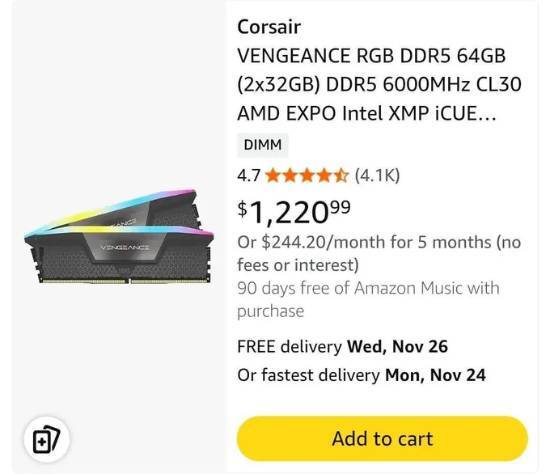 全球64GB内存价格彻底失控！海外市场售价已飙升至8500元