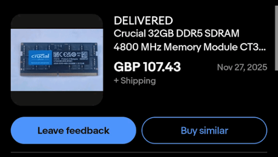 内存条贵得离谱！凌晨四点竟被快递员顺走了