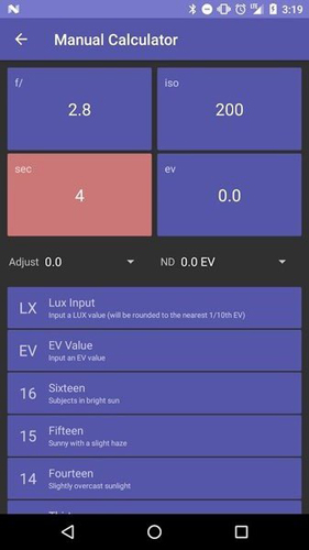 lightmeter安卓版3
