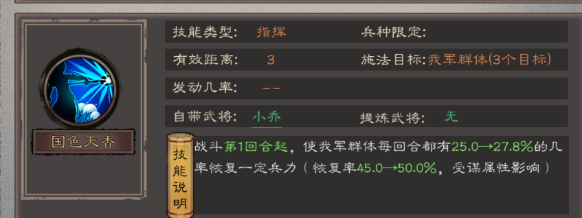 在三国那个动荡不安的乱世里，霸王小乔具备哪些技能呢