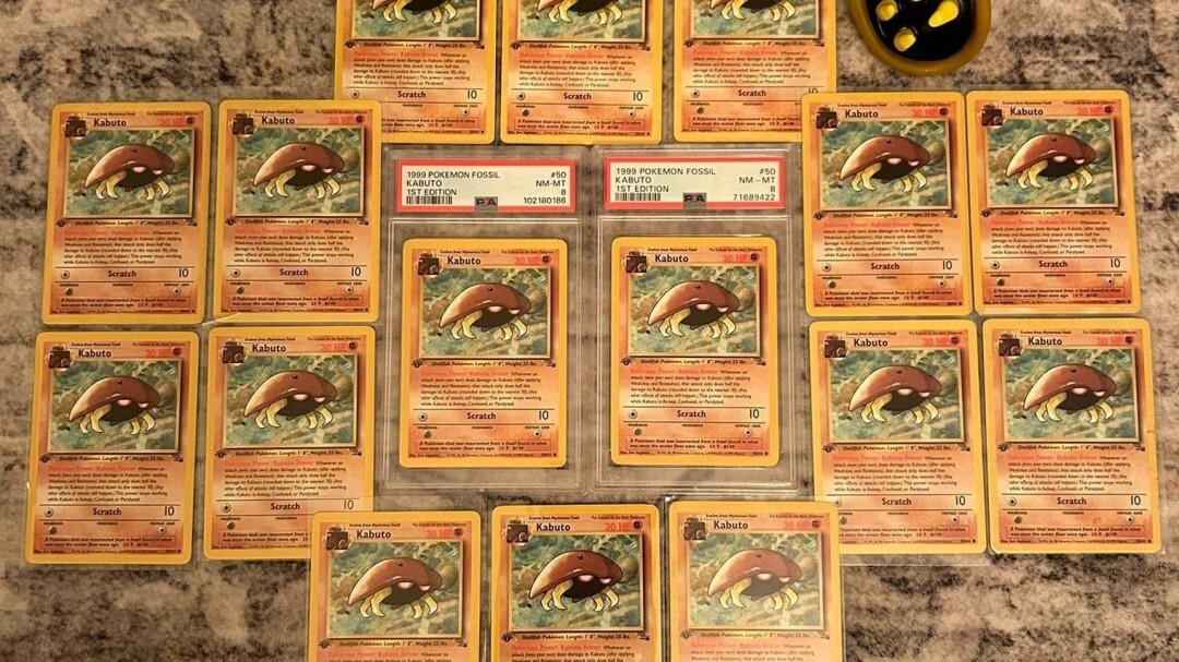 一张原本标价1美元的化石盔宝可梦卡牌，最终竟以5万美元的高价成交