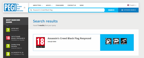 分级网站信息显示《刺客信条：黑旗》重制版已获确认