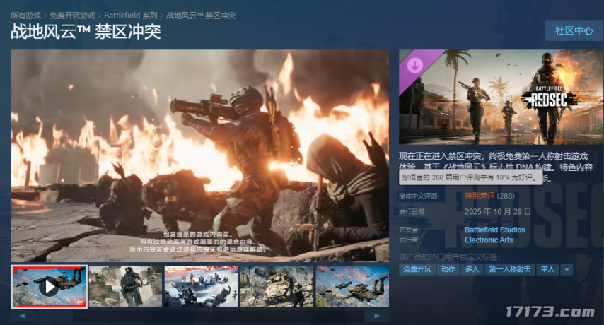 《战地6》大逃杀模式好评率低至18%，强制任务捆绑设计引发玩家差评狂潮