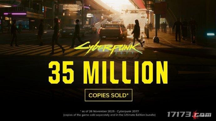 《赛博朋克2077》销量已超3500万份，是CDPR的核心收入支柱