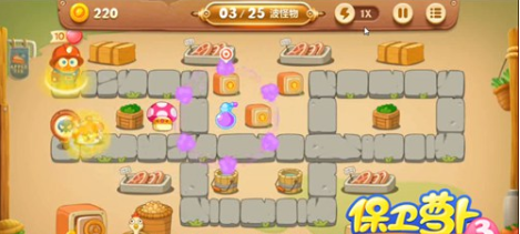 保卫萝卜3集市场景第34关获取金萝卜的通关指南