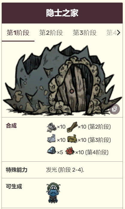 饥荒新家园隐士之家修复材料说明隐士之家修复需要哪些材料