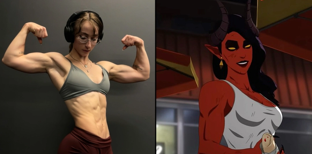 肌肉健身美女本色演绎《超英派遣中心》角色魔罗芙！