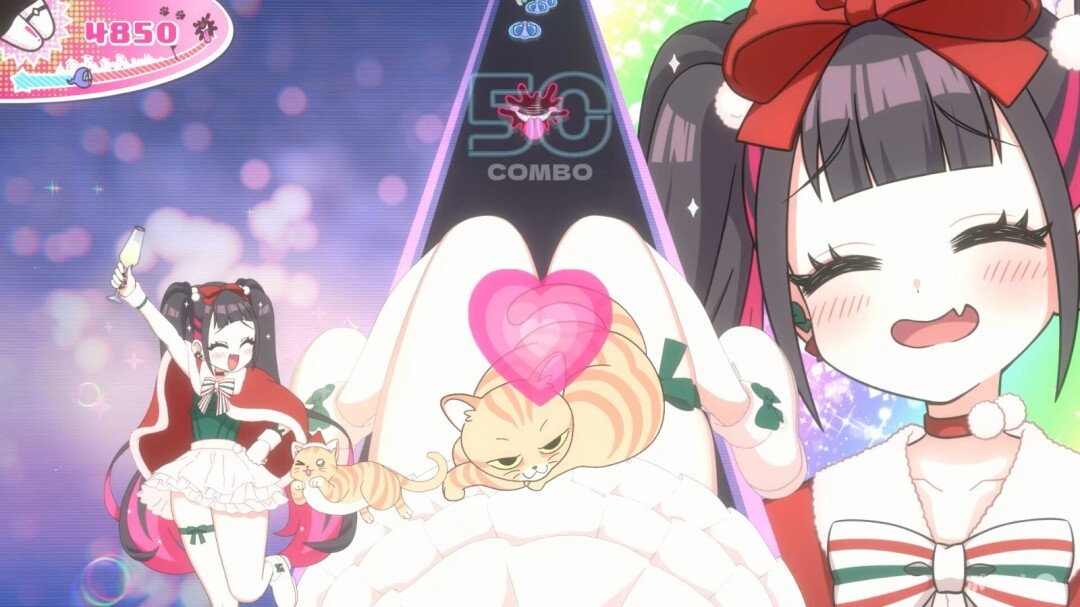 大腿题材音游《萌萌夹击》推出圣诞节DLC，让玩家在美少女的大腿间体验节日氛围