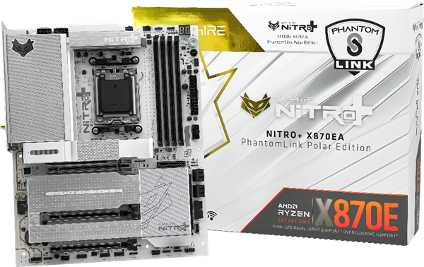 NITRO+氮动极光特别版与钛色版X870E旗舰主板震撼登场创新背插技术助力打造顶级游戏体验