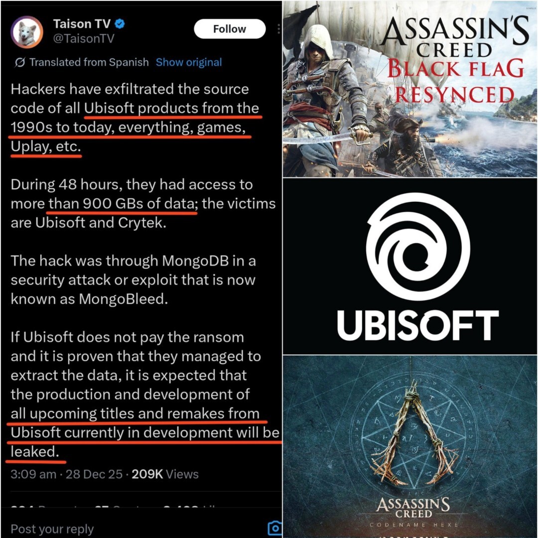 《看门狗》剧情照进现实！育碧遭遇黑客入侵，900G数据被窃，其中包含Uplay平台相关内容