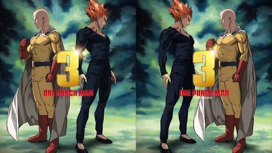 《一拳超人》第三季的海报也太不走心了！基本没改动，就是把左右元素调换了下位置