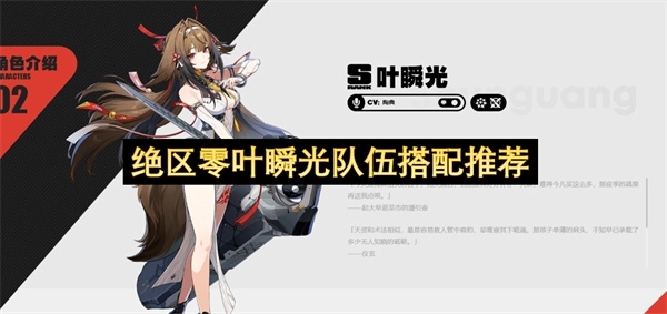 绝区零叶瞬光阵容组合推荐方案
