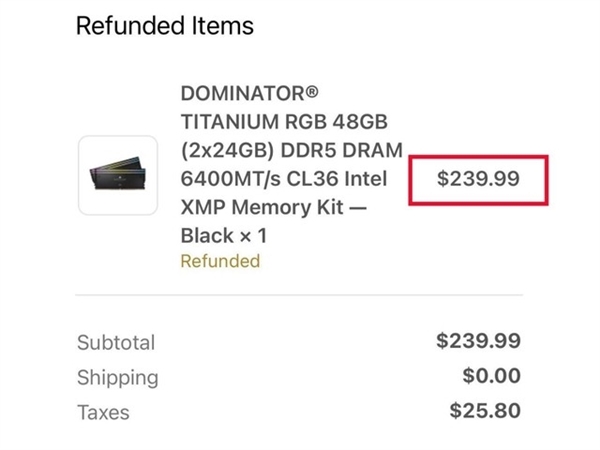 48GBDDR5内存标价1680元引发疯抢，却被海盗船全单取消，官方甩锅称系系统错误所致