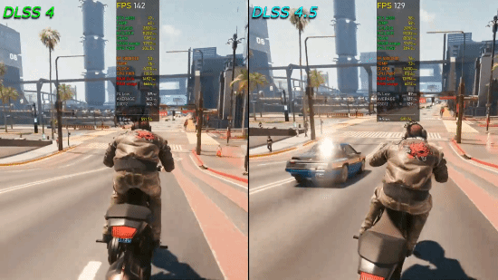 DLSS4.5的提升幅度究竟如何？《赛博朋克2077》的画面对比视频已新鲜出炉