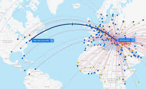 飞机在空中飞行的路线是不是直线呢