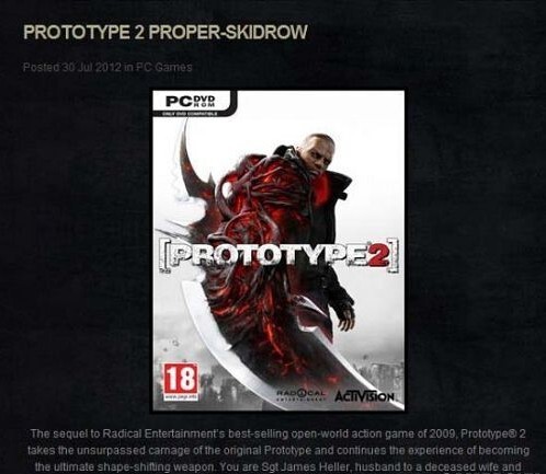 有消息称SKIDROW组发布的《虐杀原形2》存在不稳定问题