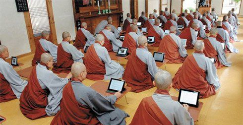 韩国的“僧人”上课时也会使用iPad