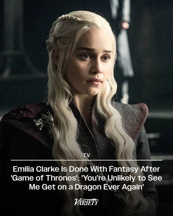 “龙妈”艾米莉亚·克拉克表示，她今后不会再接演任何奇幻类角色了。