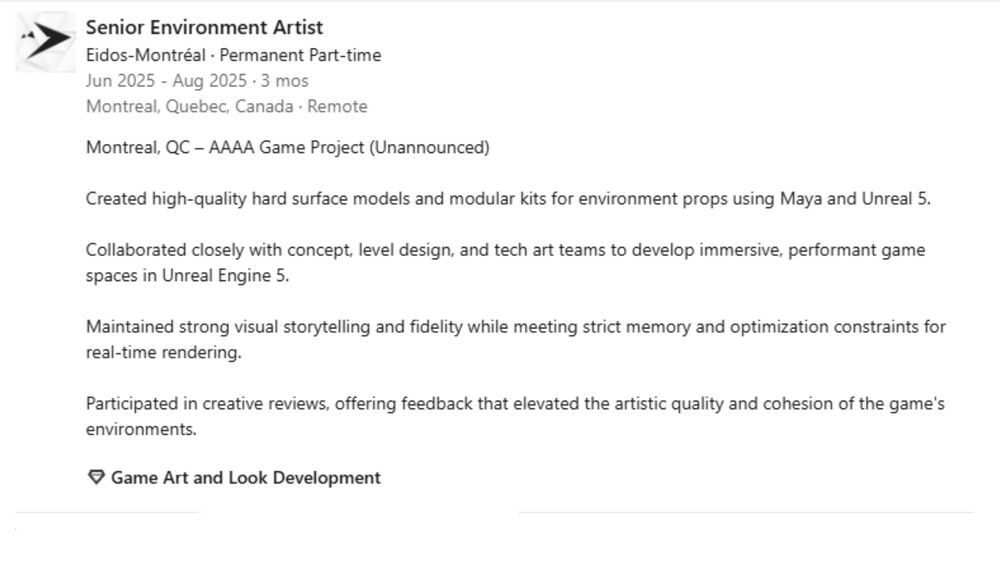 Eidos蒙特利尔被曝疑似正在秘密开发一款&ldquo;4A&rdquo;级别的游戏项目！