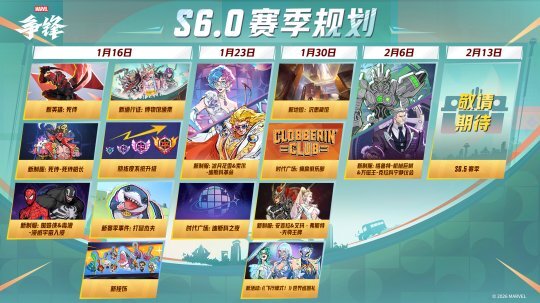 《漫威争锋》S6.0赛季计划正式公布，毒液与蜘蛛侠的联动制服即将上线游戏！