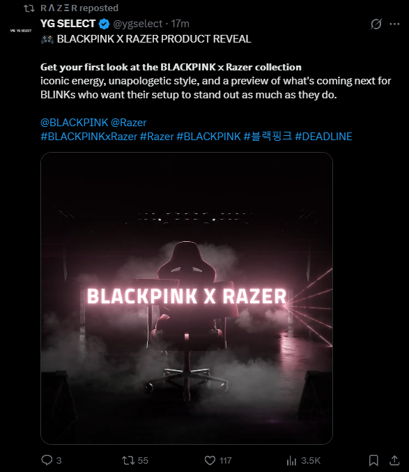 雷蛇携手韩国超人气女团BLACKPINK推出限量联名外设，粉色系鼠标与键盘直击少女心