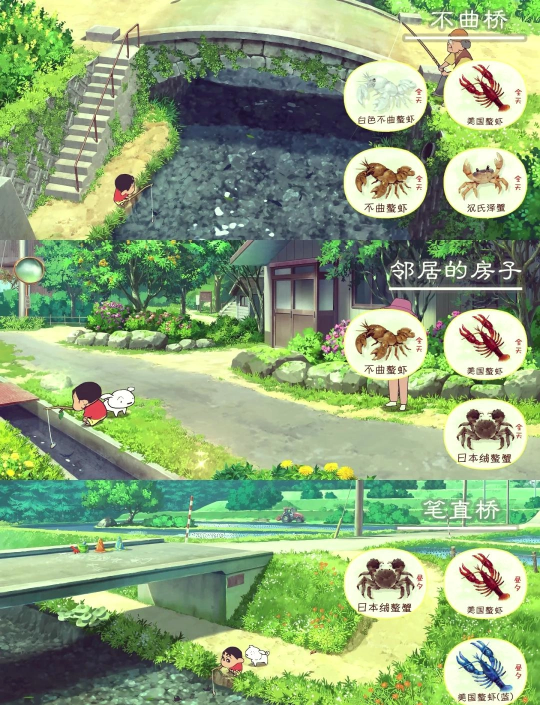 《蠟筆小新：煤炭鎮的小白》全魚蝦分布圖一覽