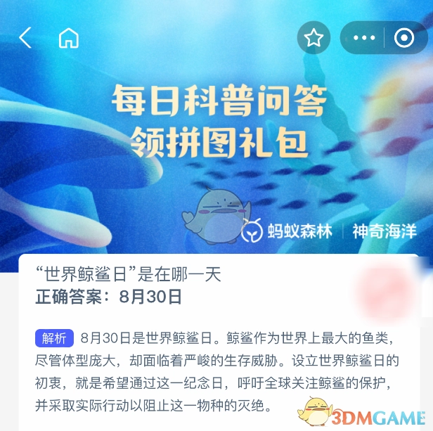 世界鯨鯊日是在哪一天