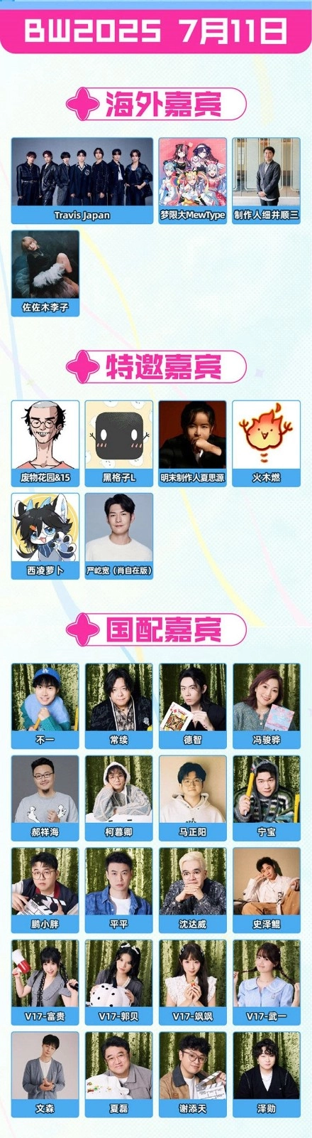 《嗶哩嗶哩》2025BW漫展嘉賓一覽