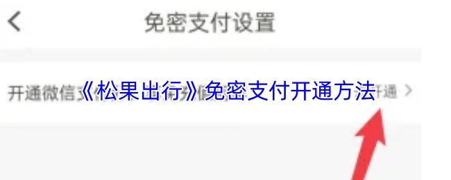 《松果出行》免密支付的開通方式