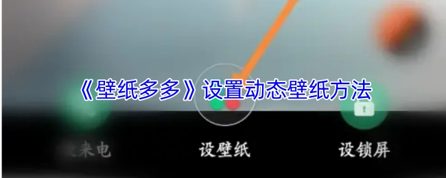 《壁紙多多》如何設(shè)置動(dòng)態(tài)壁紙