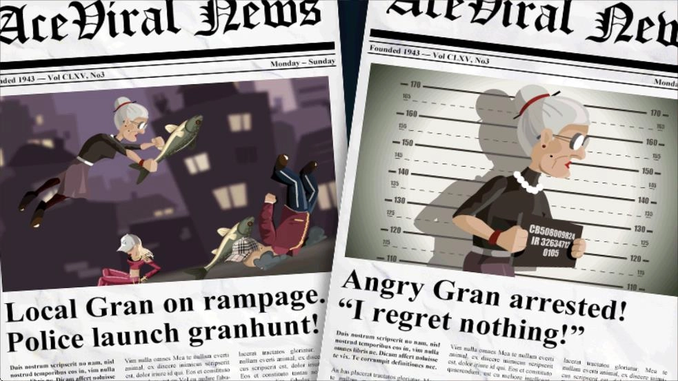 憤怒的老奶奶向前沖