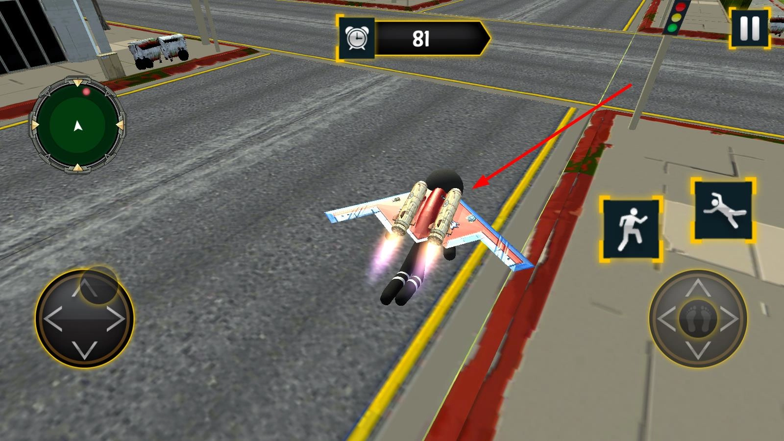 喷气飞行火柴人