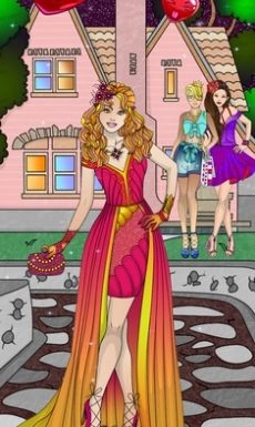 女孩裝扮和涂色書 1