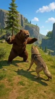 狼群生存野外狩猎图1