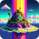 像素艺术彩色岛